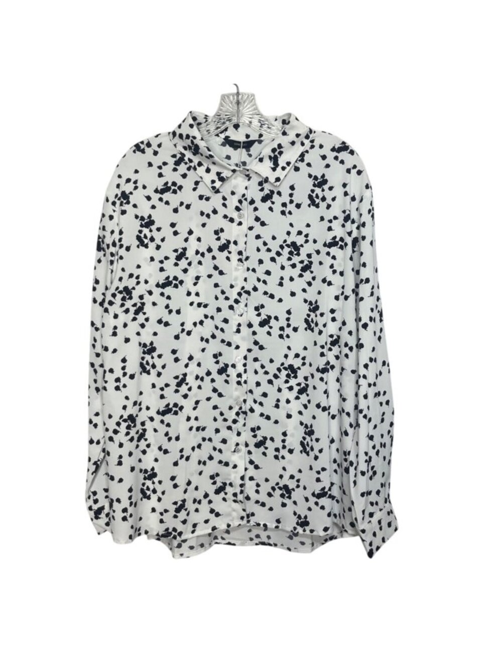 Dokotoo Button Down Blouse Shirt Womens‎ XL White Black New Long Sleeve